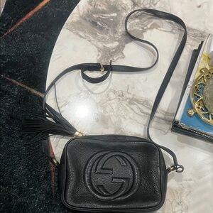 Chic Black Crossbody Bag with Tassel